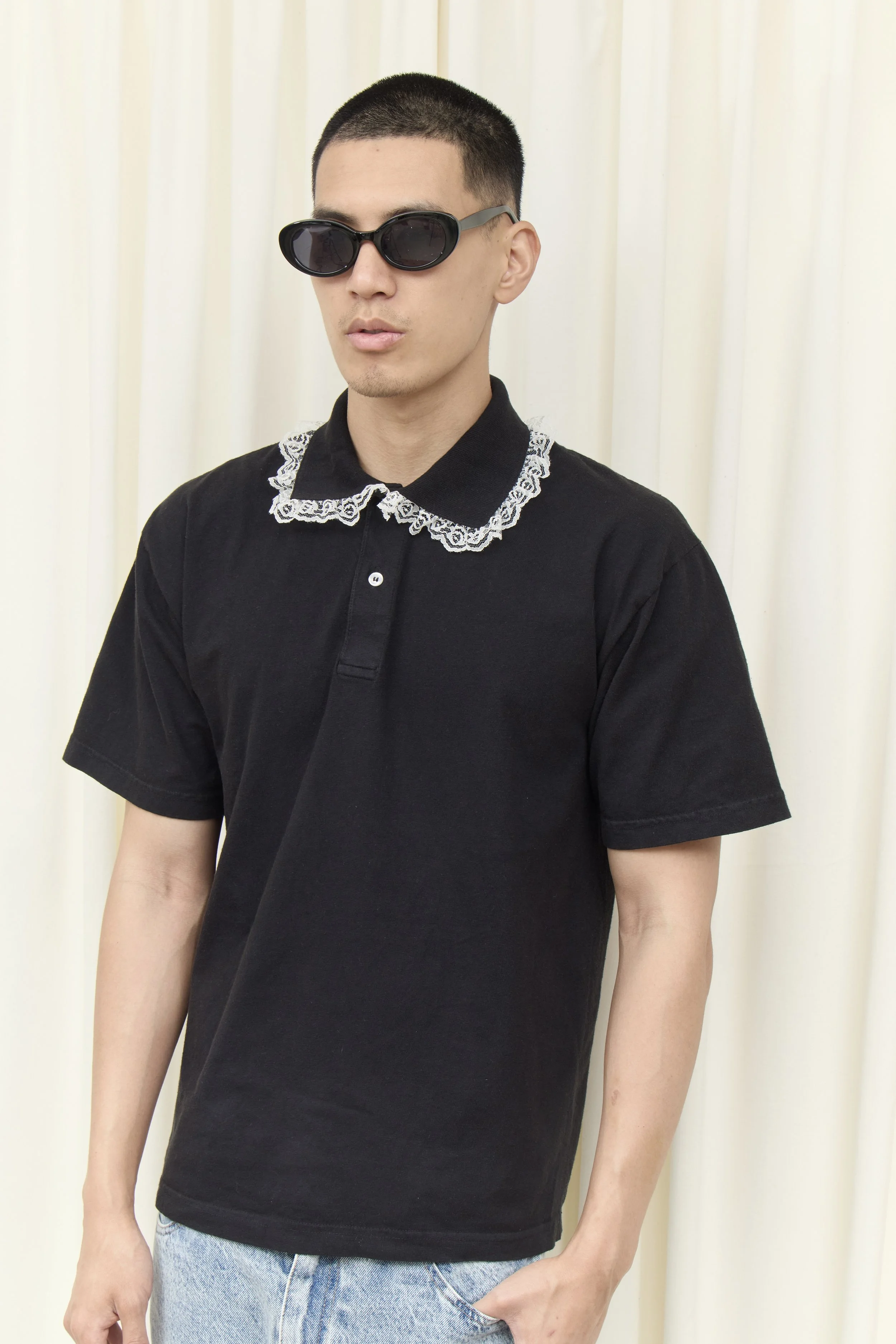 【AMERI】LACE POLO SHIRT University of Tennessee Light Blue White Stripe Versa Polo